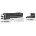 Set muebles jardín 6 pzas con cojines madera maciza pino blanco