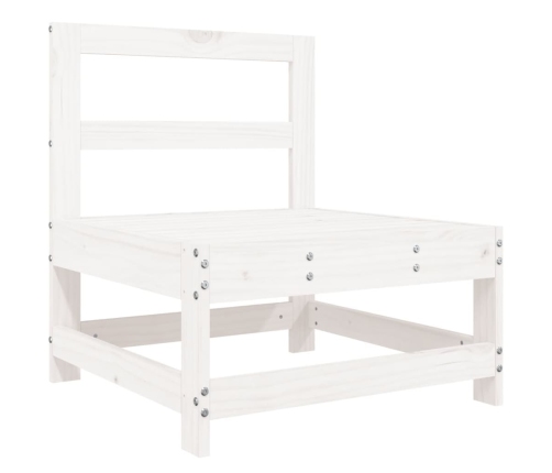 Juego de sofás de jardín 6 piezas madera maciza pino blanco
