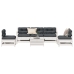 Set muebles jardín 6 pzas con cojines madera maciza pino blanco
