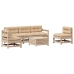 Juego de muebles de jardín 6 pzas y cojines madera maciza pino