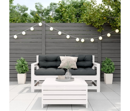 Set de muebles de jardín 3 pzas con cojines madera pino blanco
