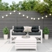 Set de muebles de jardín 3 pzas con cojines madera pino blanco