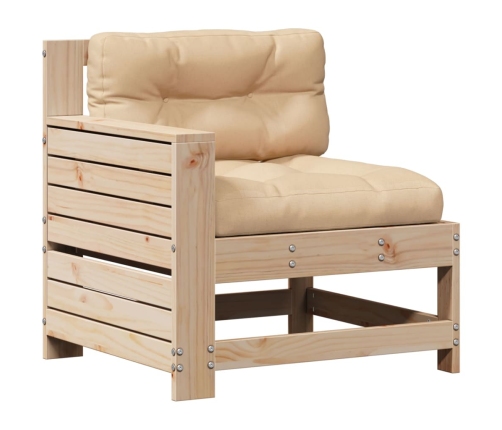 Juego de muebles de jardín 4 pzas y cojines madera maciza pino