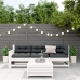 Set muebles jardín 4 pzas con cojines madera maciza pino blanco