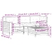 Set muebles jardín 4 pzas con cojines madera maciza pino blanco