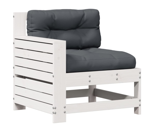 Set muebles jardín 4 pzas con cojines madera maciza pino blanco