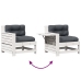 Set muebles jardín 4 pzas con cojines madera maciza pino blanco