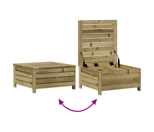 Juego de muebles jardín 4 pzas y cojines madera pino impregnada