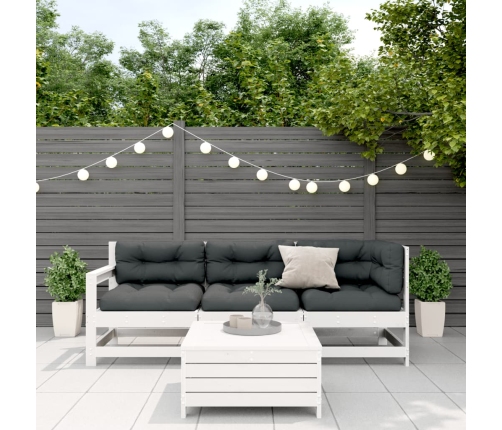 Set muebles jardín 4 pzas con cojines madera maciza pino blanco