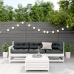 Set muebles jardín 4 pzas con cojines madera maciza pino blanco