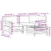 Set muebles jardín 4 pzas con cojines madera maciza pino blanco