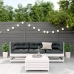 Set muebles jardín 4 pzas con cojines madera maciza pino blanco