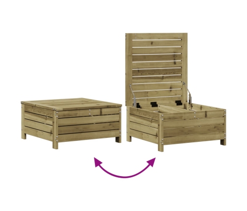 Juego de muebles jardín 4 pzas y cojines madera pino impregnada