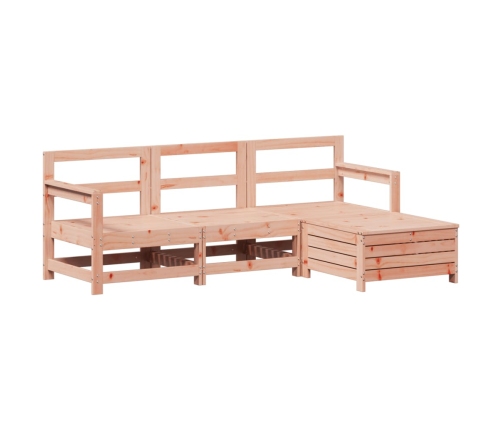 Juego de sofás de jardín 4 pzas madera maciza de abeto Douglas