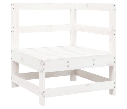 Juego de sofás de jardín 6 piezas madera maciza pino blanco
