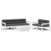 Set muebles jardín 6 pzas con cojines madera maciza pino blanco