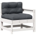 Set muebles jardín 6 pzas con cojines madera maciza pino blanco