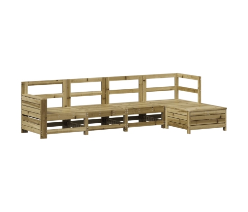Juego de sofás de jardín 5 piezas madera de pino impregnada
