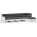 Set muebles jardín 5 pzas con cojines madera maciza pino blanco