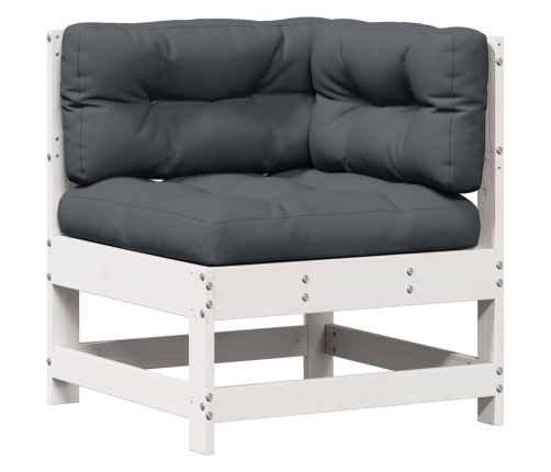 Set muebles jardín 5 pzas con cojines madera maciza pino blanco