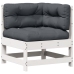 Set muebles jardín 5 pzas con cojines madera maciza pino blanco