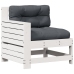 Set muebles jardín 5 pzas con cojines madera maciza pino blanco