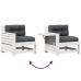 Set muebles jardín 5 pzas con cojines madera maciza pino blanco