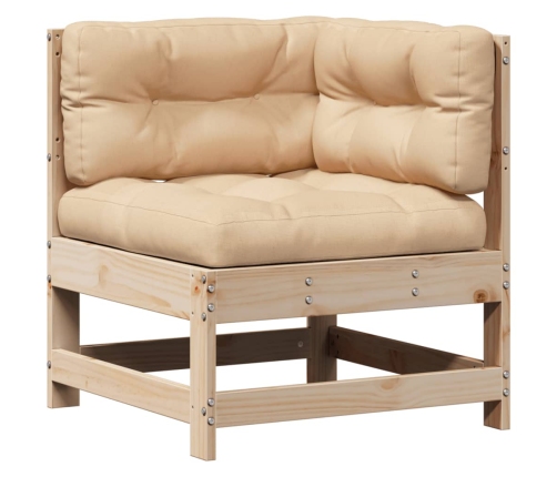 Juego de muebles de jardín 5 pzas y cojines madera maciza pino