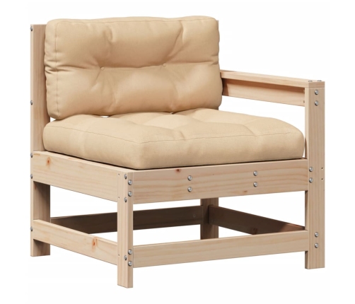 Juego de muebles de jardín 5 pzas y cojines madera maciza pino