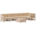 Juego de muebles de jardín 7 pzas y cojines madera maciza pino