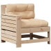 Juego de muebles de jardín 7 pzas y cojines madera maciza pino