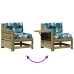 Juego de muebles jardín 7 pzas y cojines madera pino impregnada