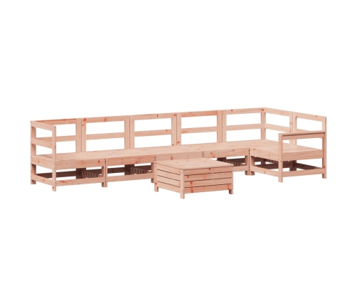 Juego de sofás de jardín 7 pzas madera maciza de abeto Douglas