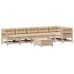 Juego de muebles de jardín 7 pzas y cojines madera maciza pino
