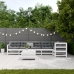Set muebles jardín 7 pzas con cojines madera maciza pino blanco