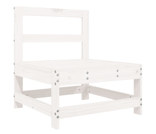 Juego de sofás de jardín 7 pzas madera maciza de pino blanco