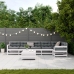 Set muebles jardín 7 pzas con cojines madera maciza pino blanco