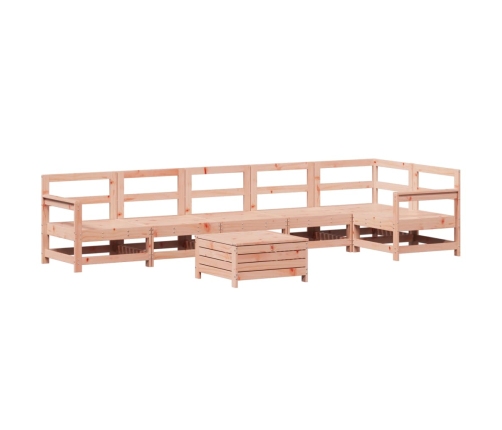 Juego de sofás de jardín 7 pzas madera maciza de abeto Douglas