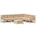 Juego de muebles de jardín 7 pzas y cojines madera maciza pino