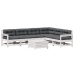 Set muebles jardín 7 pzas con cojines madera maciza pino blanco