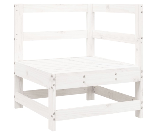 Juego de sofás de jardín 7 pzas madera maciza de pino blanco