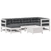 Set muebles jardín 7 pzas con cojines madera maciza pino blanco
