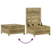 Juego de muebles jardín 7 pzas y cojines madera pino impregnada