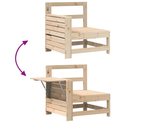 Juego de sofás de jardín 7 piezas madera maciza de pino