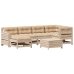 Juego de muebles de jardín 7 pzas y cojines madera maciza pino