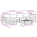 Set muebles jardín 7 pzas con cojines madera maciza pino blanco