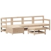 Juego de sofás de jardín 6 piezas madera maciza de pino