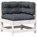 Set muebles jardín 6 pzas con cojines madera maciza pino blanco