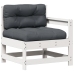 Set muebles jardín 6 pzas con cojines madera maciza pino blanco
