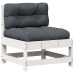Set muebles jardín 6 pzas con cojines madera maciza pino blanco